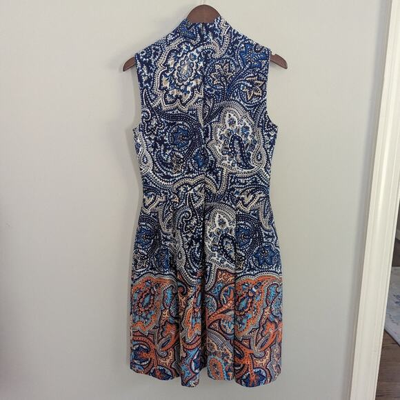 ANTONIO MELANI Dresses & Skirts - Women's Antonio Melani 6 Dress Blue Orange Mockneck Cocktail Formal